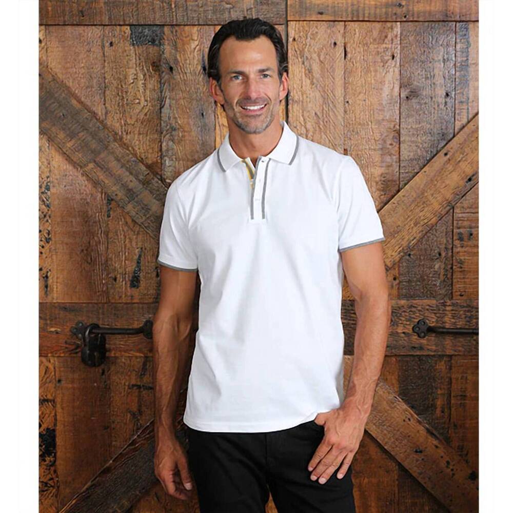 NEW EIGHT X trim polo in white